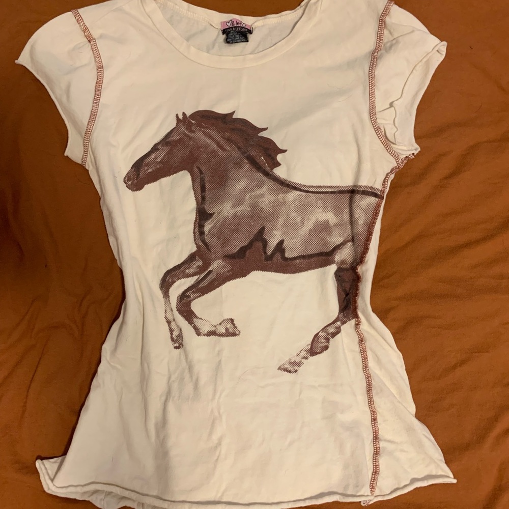 100% cotton Y2K horse girl Tee